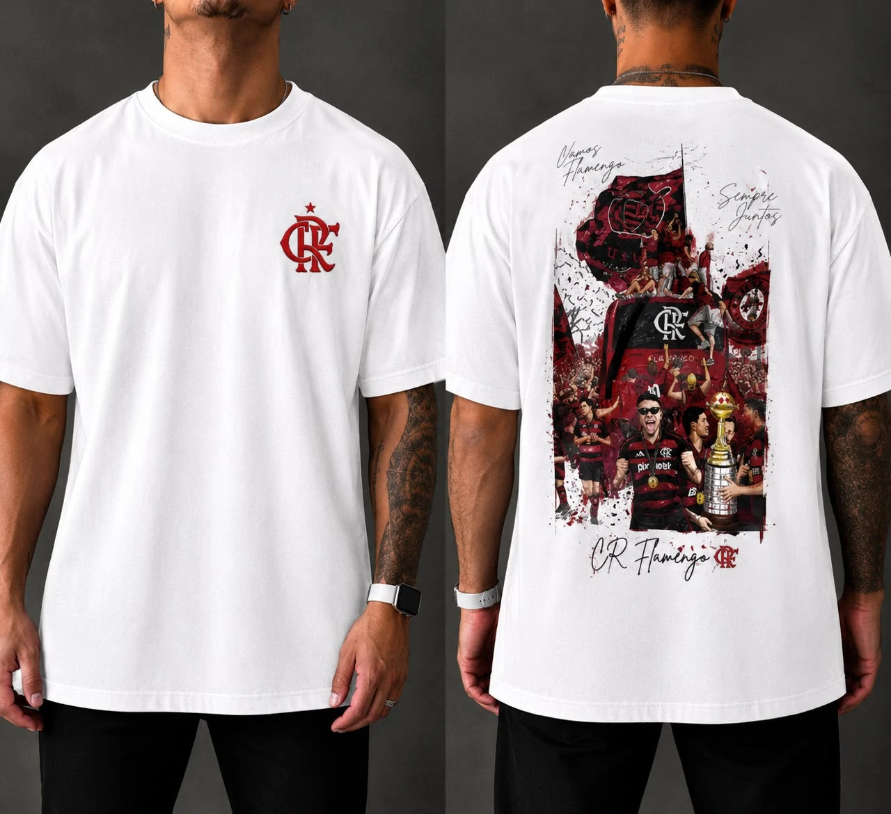 Camiseta Flamengo Mosaico de Conquistas Branca